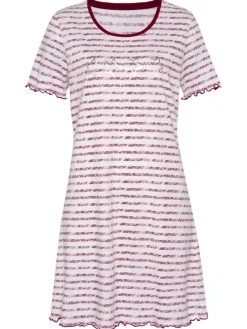 Sleepshirt in pink-rot-gestreift