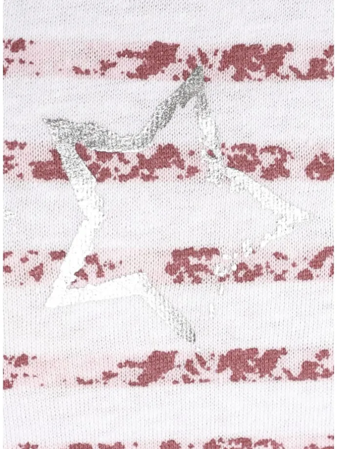 Sleepshirt in pink-rot-gestreift