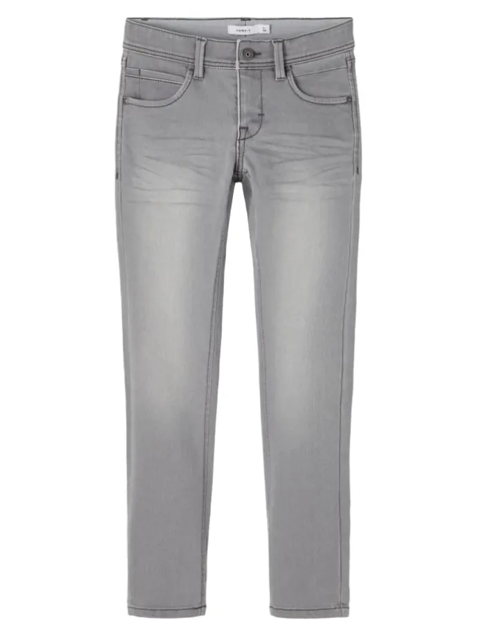 Slim Fit Denim Jeans NKMSILAS in Hellgrau