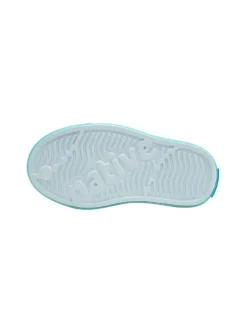 Slipper in Türkis/ Weiß