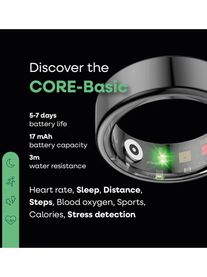 Smart-Ring "Core Basic" in Schwarz