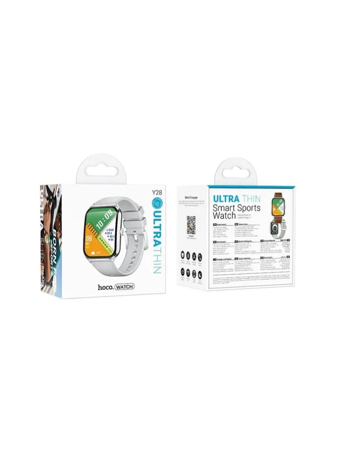 Smartwatch Y28 AMOLED Bluetooth Anrufuhr Silber