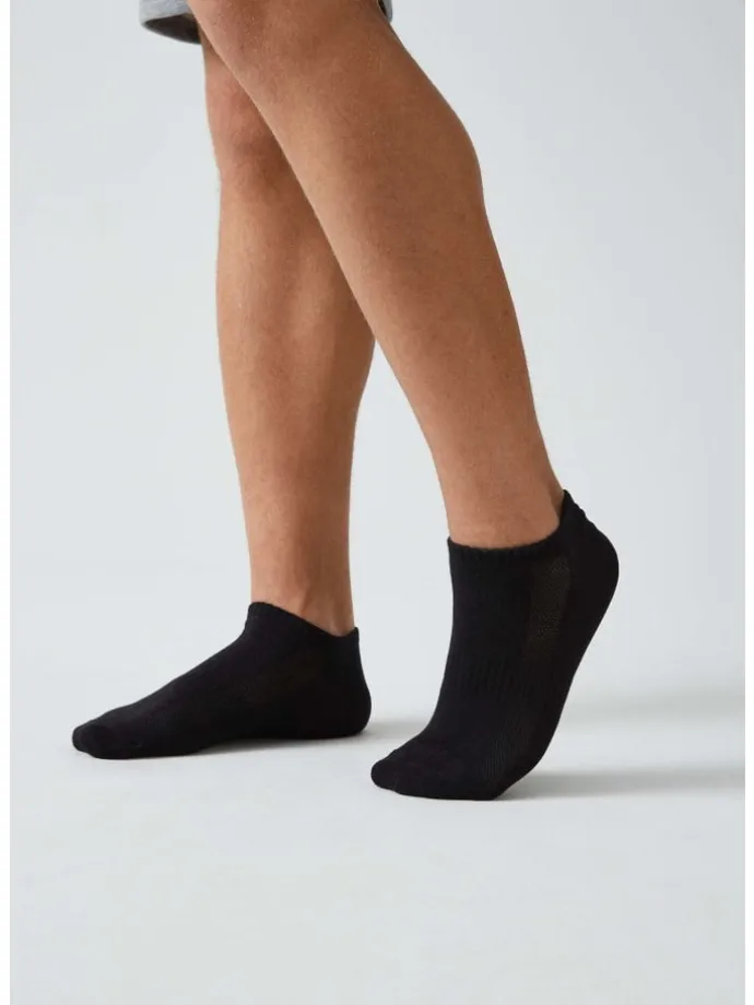 Sneaker Socken aus Bio-Baumwolle 6 Paar in Schwarz