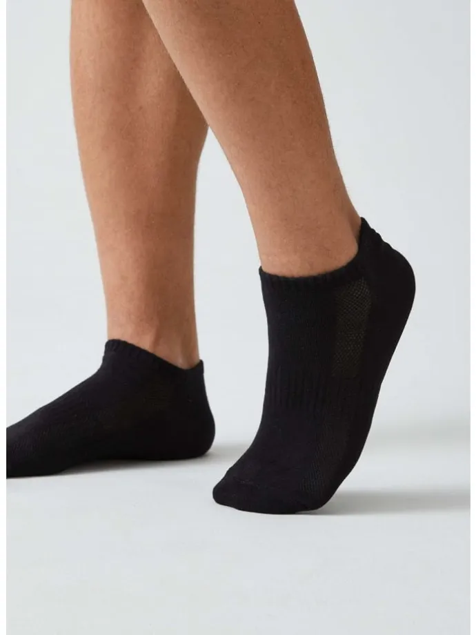 Sneaker Socken aus Bio-Baumwolle 6 Paar in Schwarz
