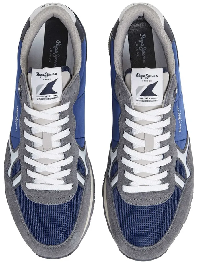 Sneakers "Brit Serie" in Grau/ Blau