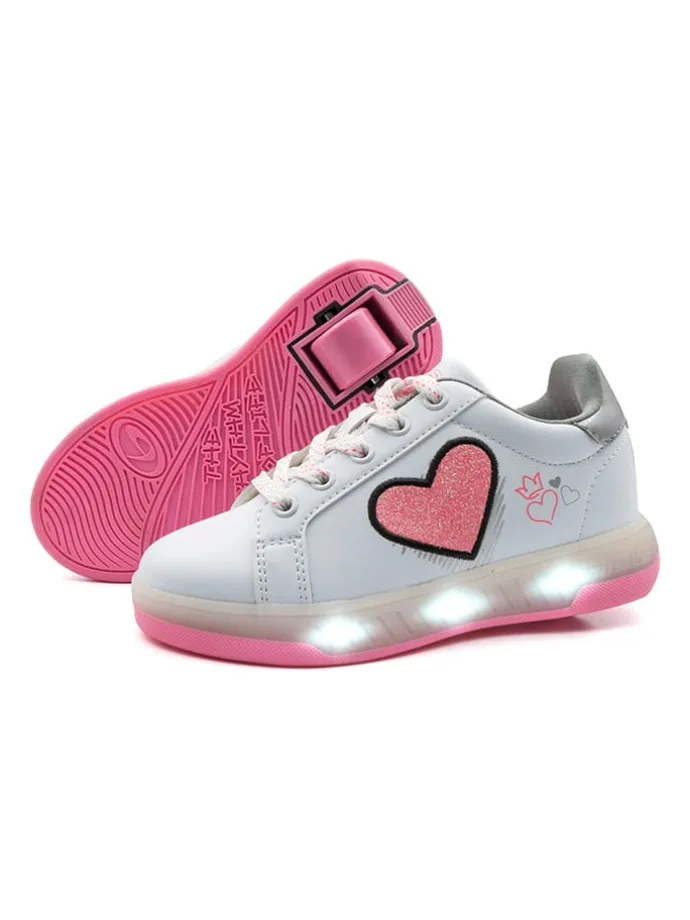 Sneakers mit Rollen in Weiß/ Rosa
