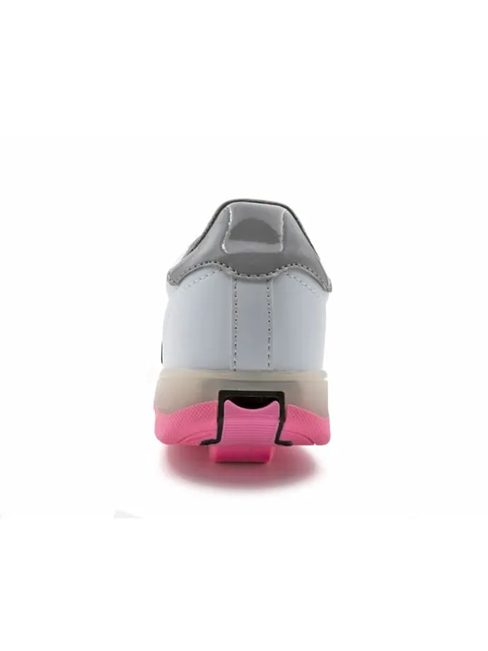 Sneakers mit Rollen in Weiß/ Rosa