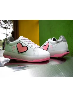 Sneakers mit Rollen in Weiß/ Rosa