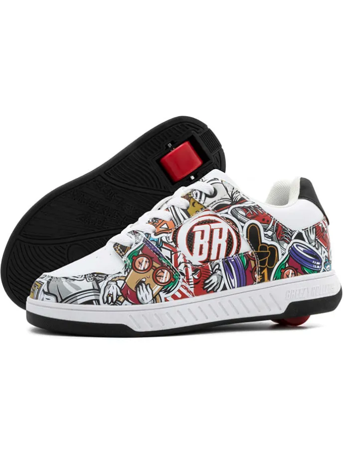 Sneakers mit Rollen in Weiß/ Bunt