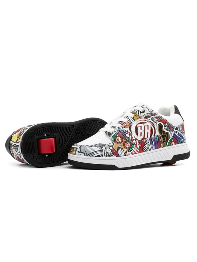 Sneakers mit Rollen in Weiß/ Bunt