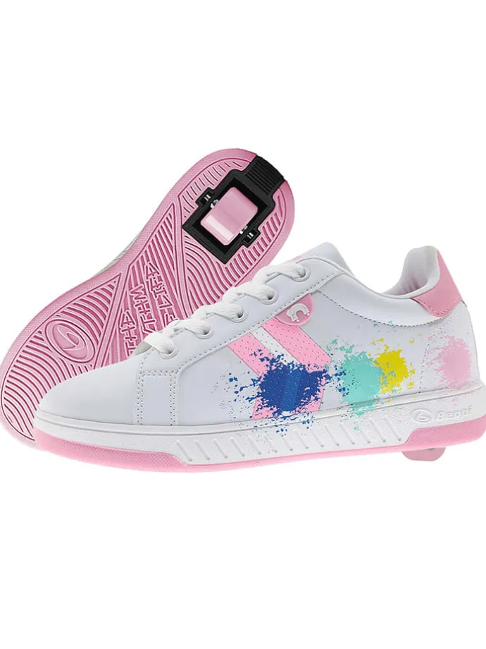 Sneakers mit Rollen in Weiß/ Rosa/ Bunt