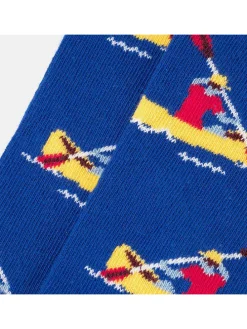 Socken "Canoa" in Blau/ Pink