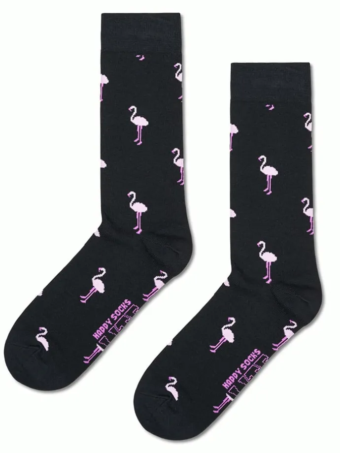 Socken "Famingo" in Schwarz/ Rosa