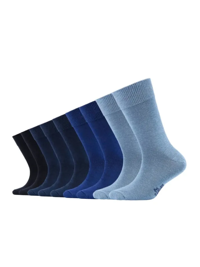 Socken Kinder Strümpfe mit weichem Bund Baumwolle Pflegeleicht langlebig für Jungen und Mädchen 9er Pack essentials in blau