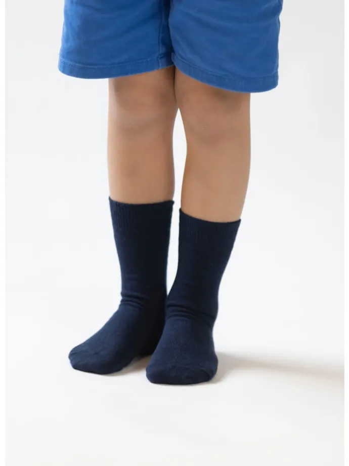 Socken Kinder Strümpfe mit weichem Bund Baumwolle Pflegeleicht langlebig für Jungen und Mädchen 9er Pack essentials in blau