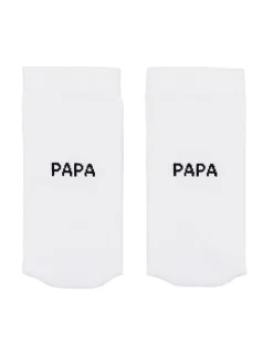 Socken "Papa" in Weiß