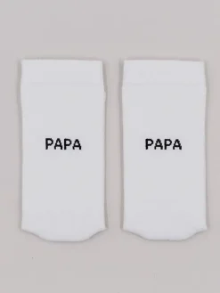 Socken "Papa" in Weiß