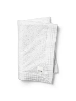 Soft Cotton Decke - Embroidery Anglaise, 100x75cm, in Weiß
