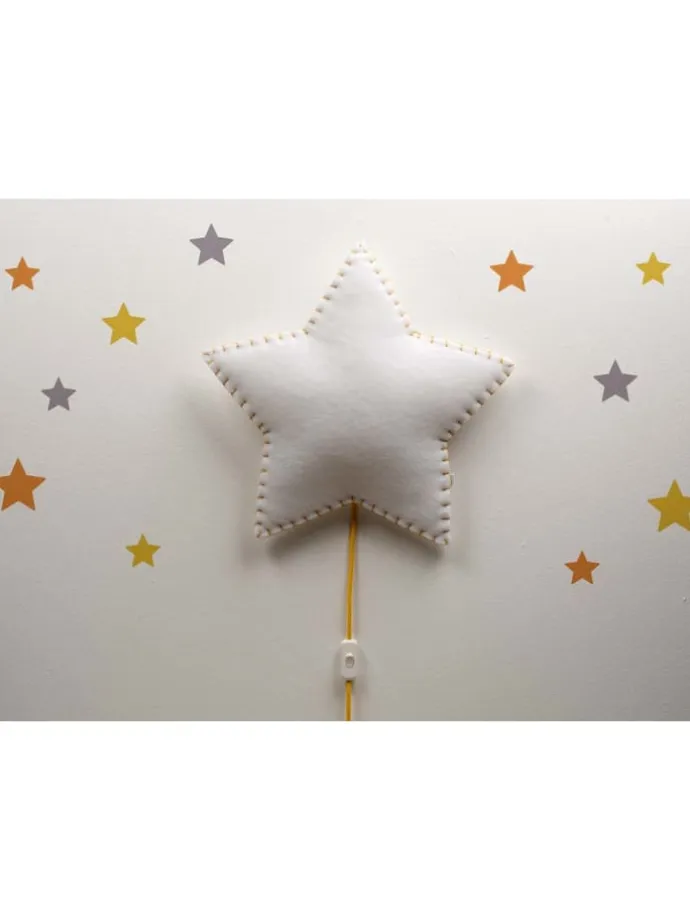 Softlampe Nachtlicht/Wandlampe Stern, Schnur & Stecker