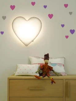 Softlampe Nachtlicht/Wandlampe Herz, Schnur & Stecker