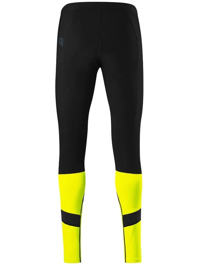 Softshell-Fahrradleggings "Essential" in Schwarz/ Gelb