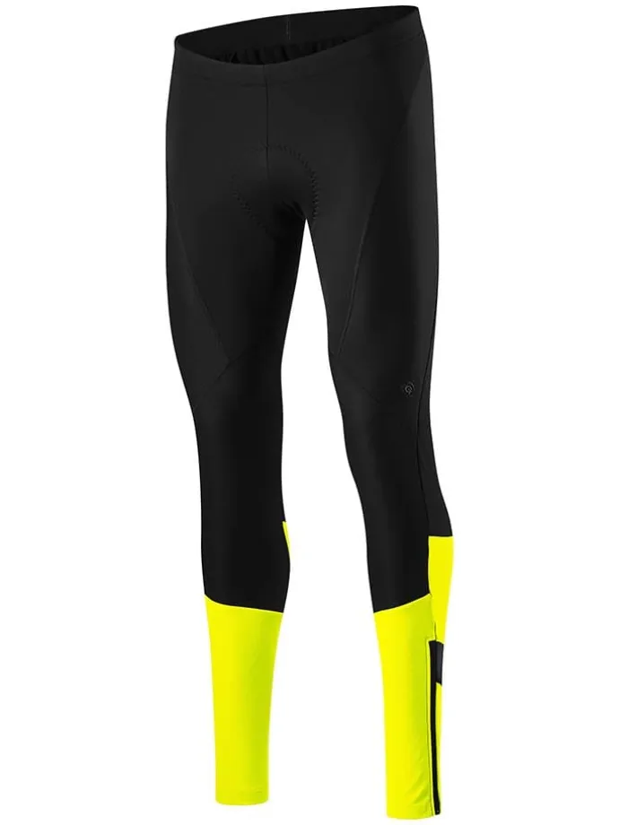 Softshell-Fahrradleggings "Essential" in Schwarz/ Gelb