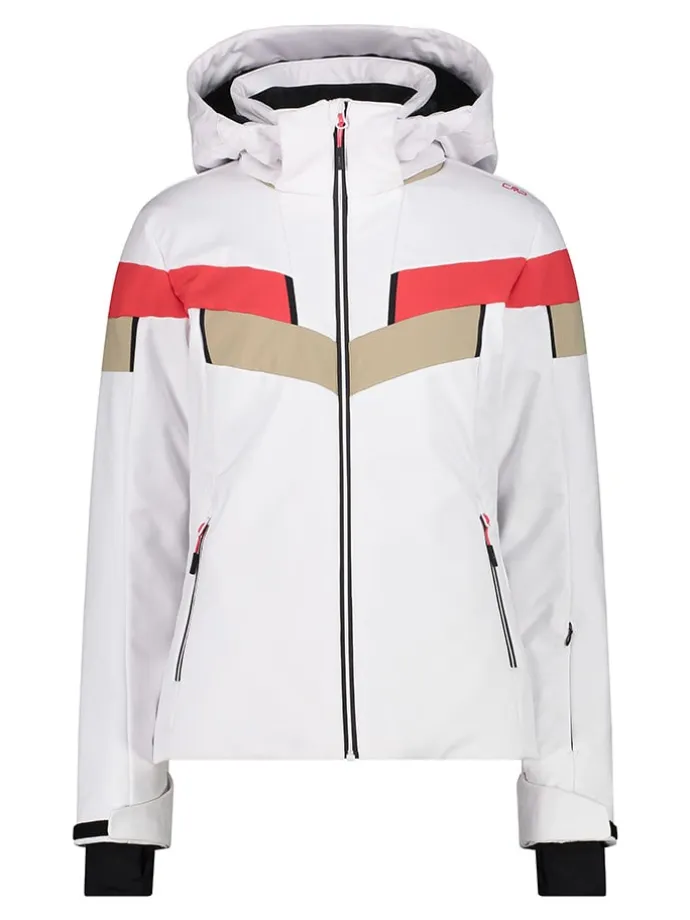 Softshelljacke in Weiß/ Orange/ Beige