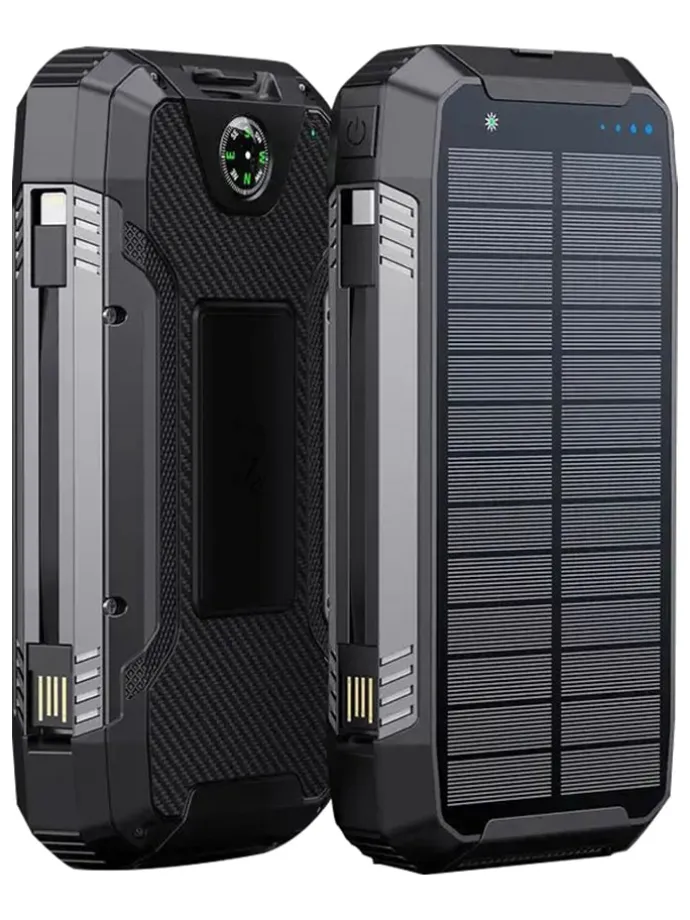 Solar-Powerbank 30.000 mAh in Grau