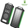 Solar-Powerbank in Schwarz/ Grün - 20.000 mAh