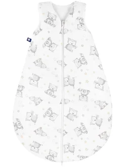 Sommerschlafsack "Häschen und Eule" in Weiß