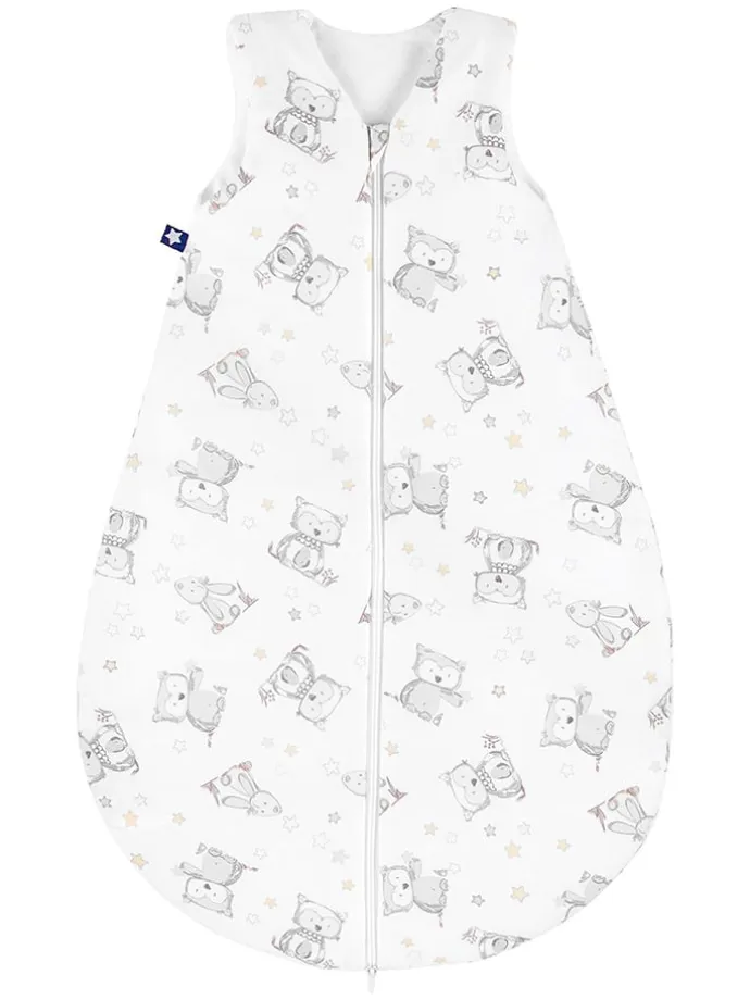 Sommerschlafsack "Häschen und Eule" in Weiß