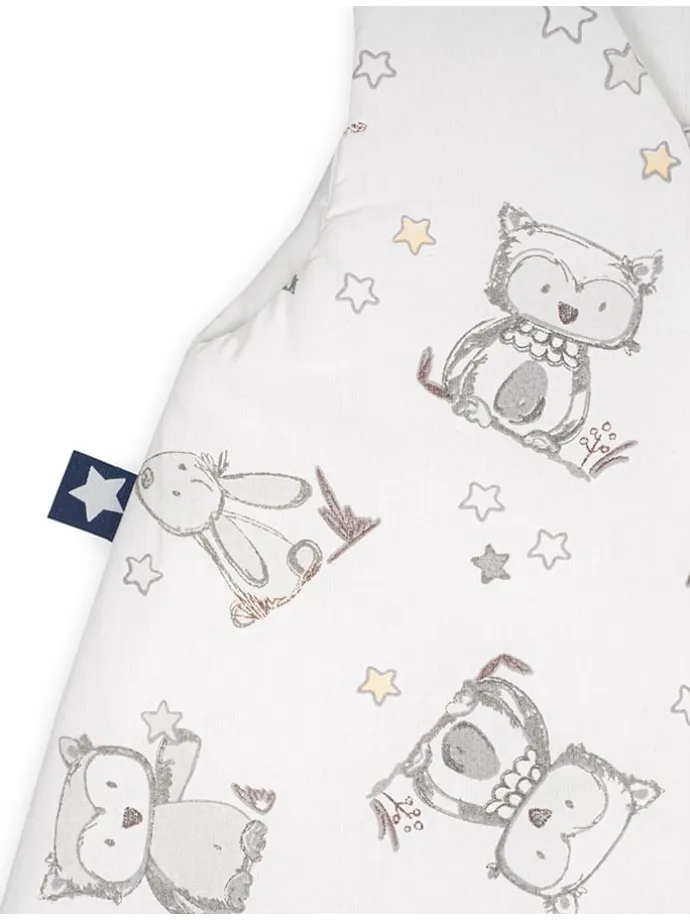 Sommerschlafsack "Häschen und Eule" in Weiß