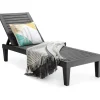 Sonnenliege 190 cm verstellbar in Schwarz