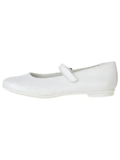 Spangenballerinas in Weiß