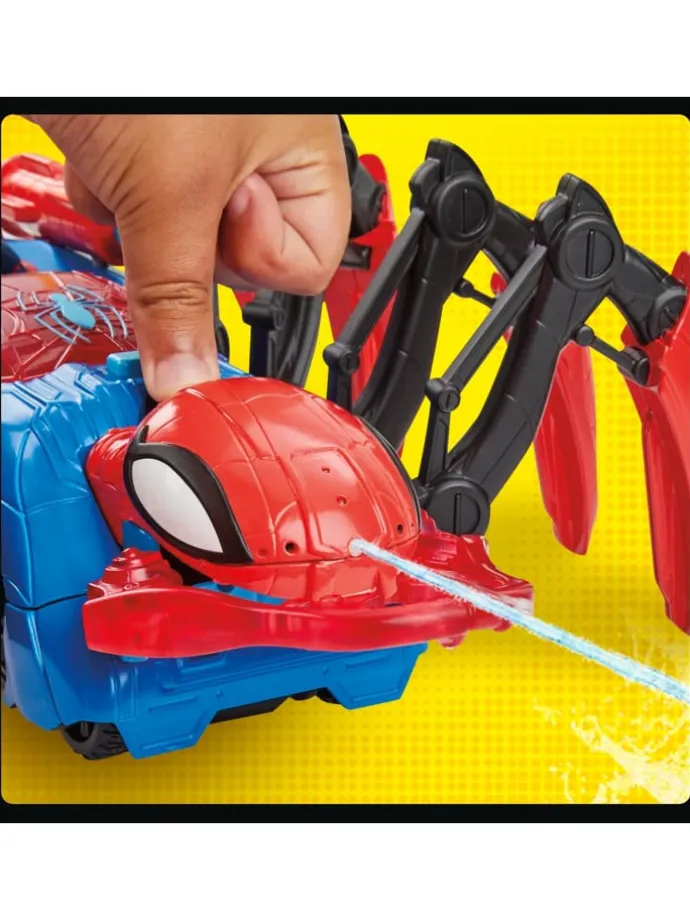 Spider-Man Marvel Krabbelspinne mit Wasserspritze + Projektile ab 4 Jahren rot