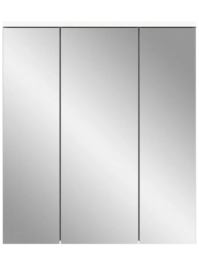 Spiegelschrank in weiß/weiß hochglanz - (B) 63 x (H) 73 x (T) 21