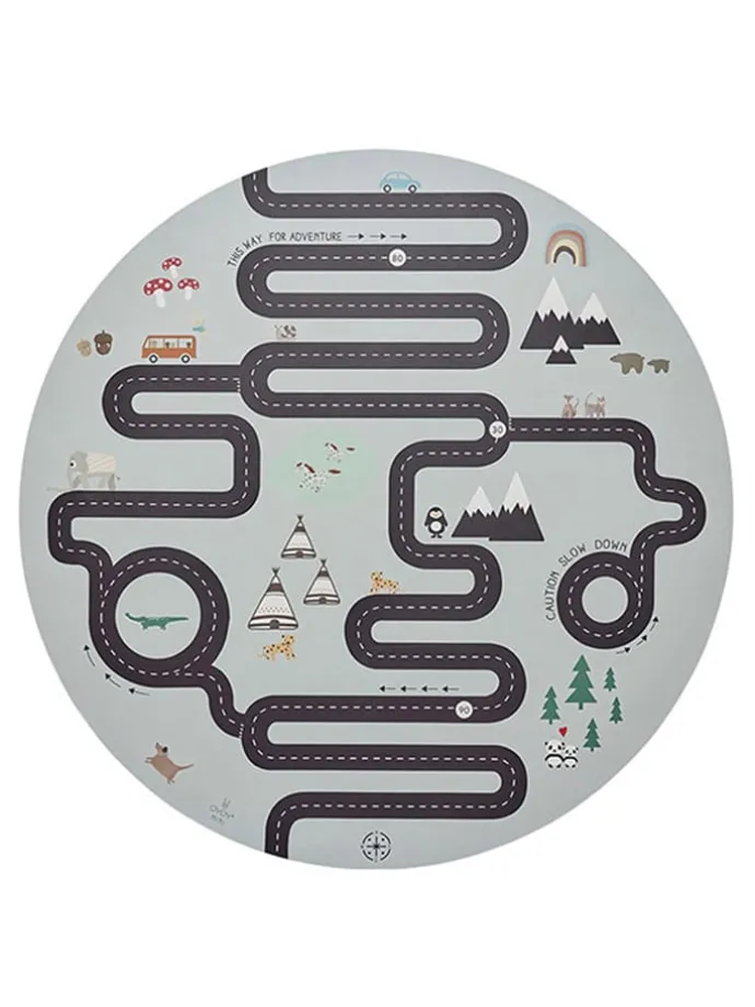 Spieldecke "Adventure" in Grau - Ø 112 cm