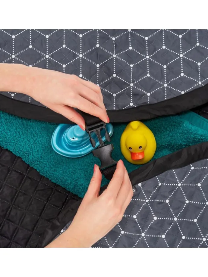 Spielplatzdecke 2in1 - Tasche und Unterlage in grau,weiss