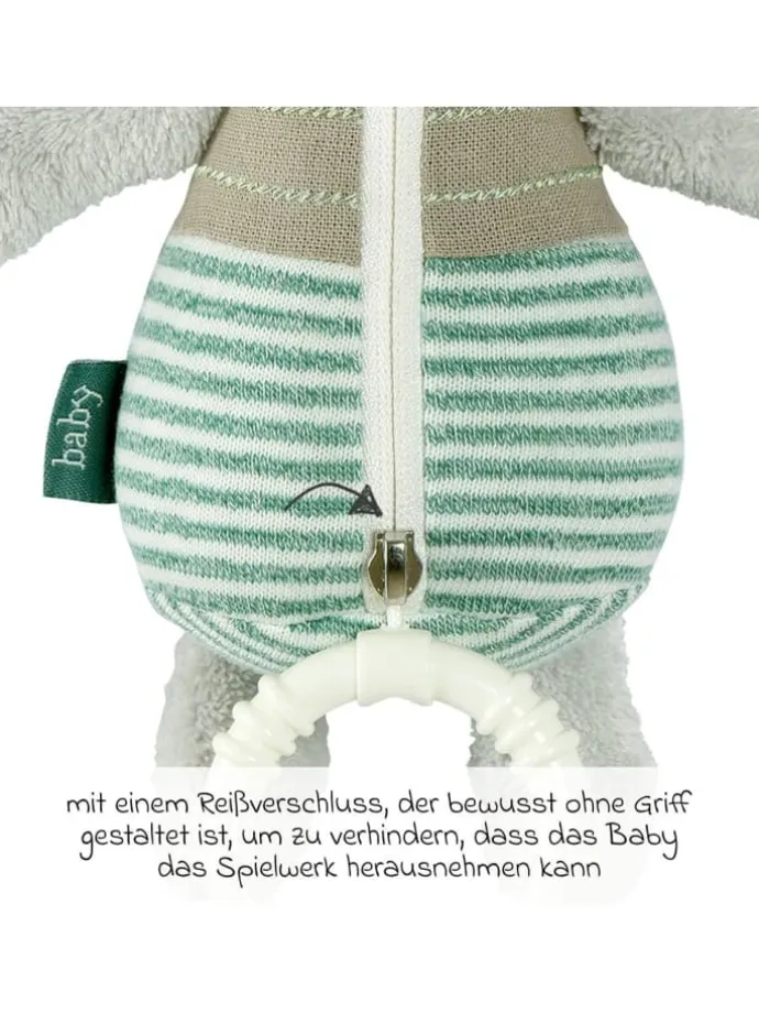 Spieluhr / Einschlafhilfe 22 cm - Esel in grau,gruen