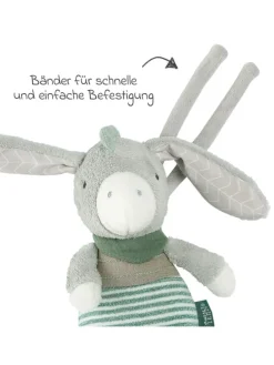 Spieluhr / Einschlafhilfe 22 cm - Esel in grau,gruen