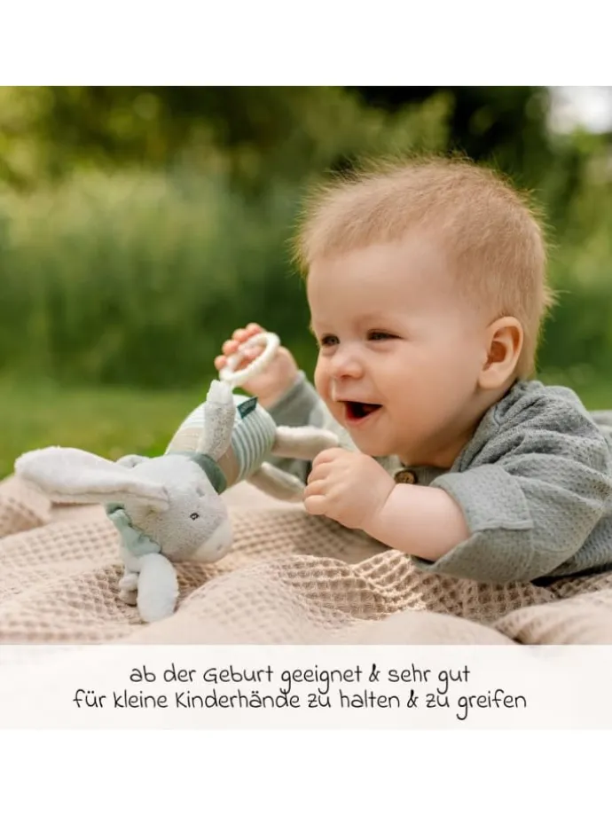 Spieluhr / Einschlafhilfe 22 cm - Esel in grau,gruen