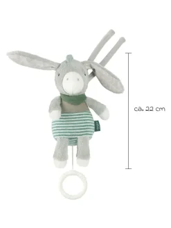 Spieluhr / Einschlafhilfe 22 cm - Esel in grau,gruen