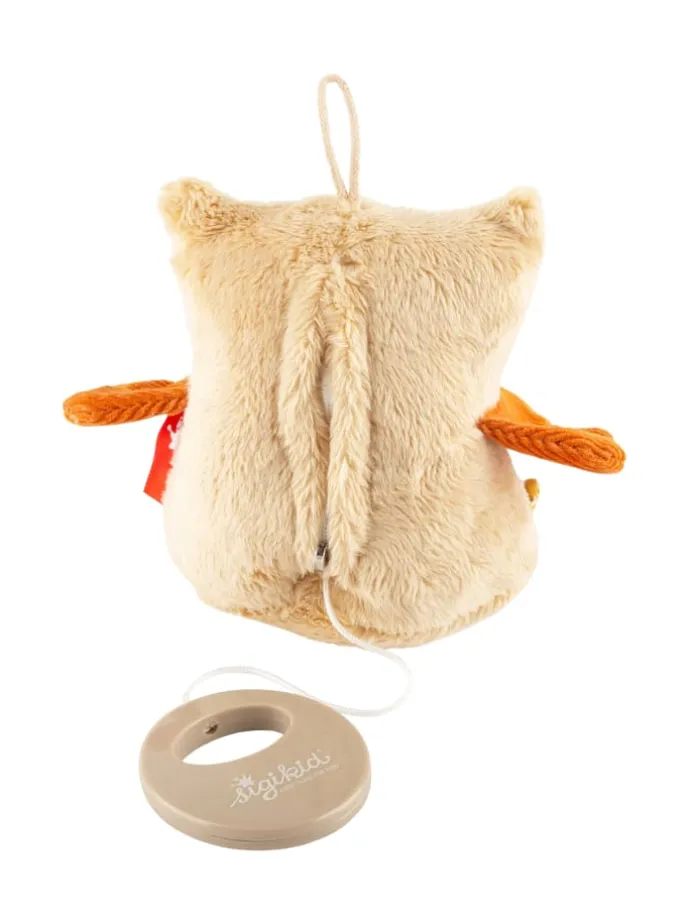 Spieluhr Eule Baby Geschenk in beige
