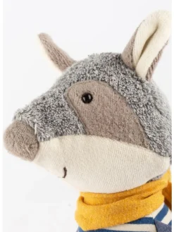 Spieluhr Waschbär Baby Geschenk in grau