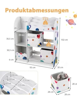 Spielzeug-Organizer 93x30x102cm in Weiß