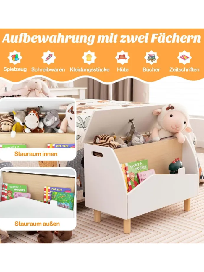 Spielzeugregal für Bücher Spielzeug in Weiß