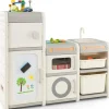 Spielzeugregal 110x32x66cm in Beige