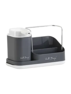 Spülorganizer in Grau mit Flüssigkeitsspender - (B)21,5 x (H)16 x (T)9 cm