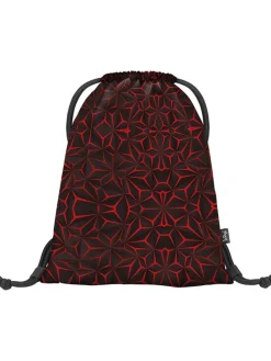 Sportbeutel "Red Polygon" in Schwarz