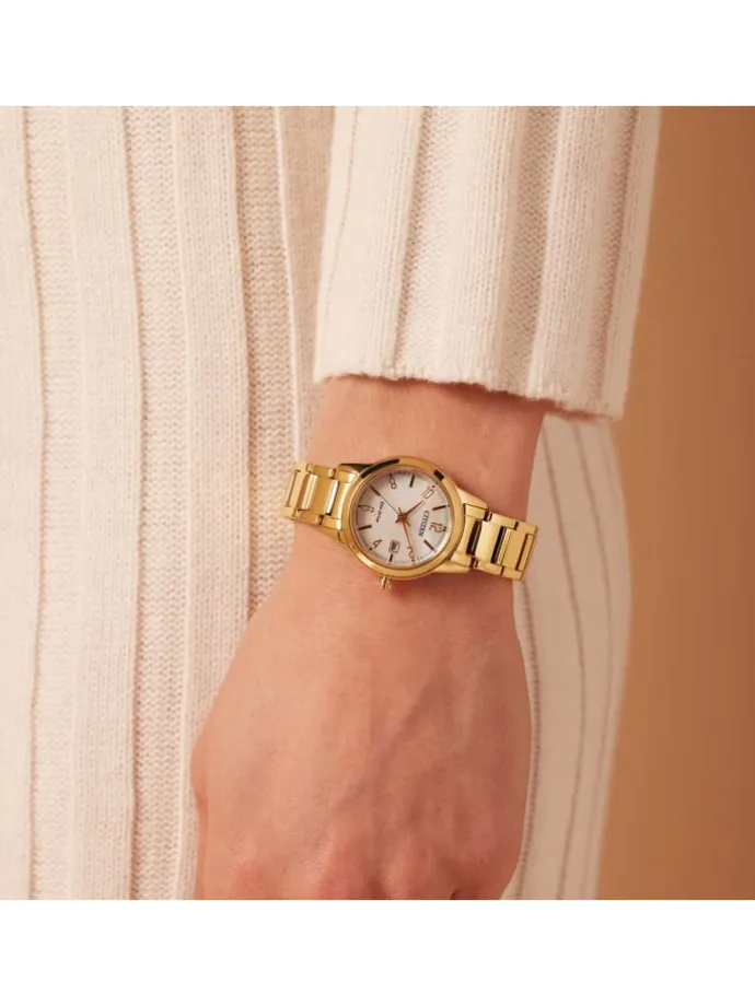 Stahl Quarzuhr Citizen Gold